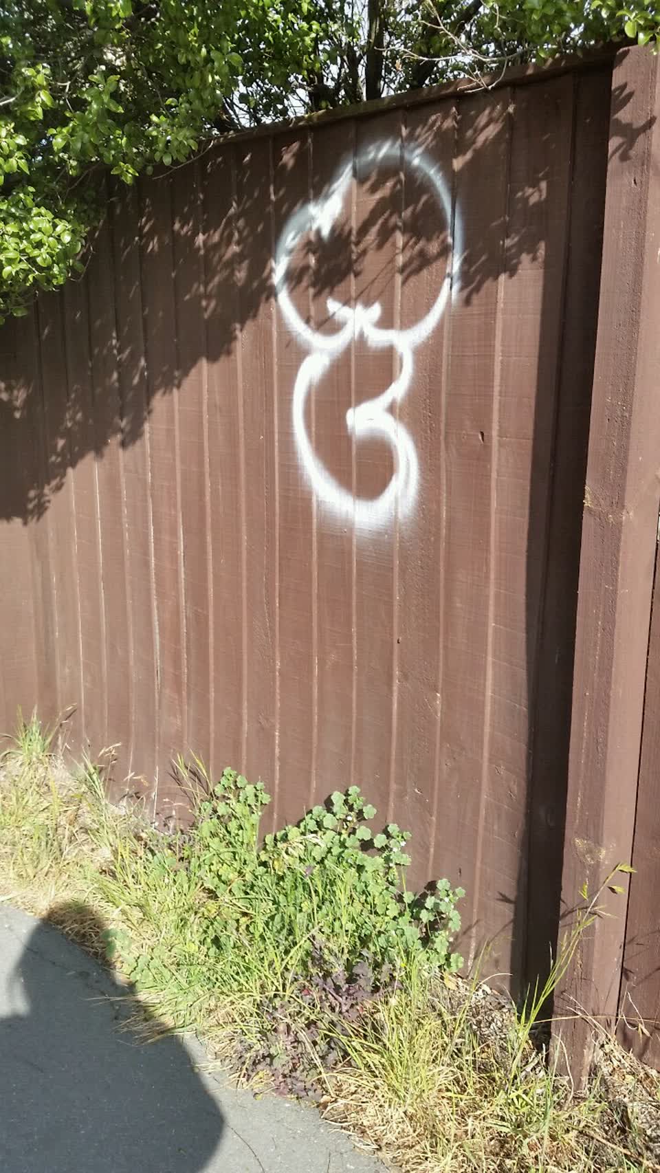 The photograph attached to this graffiti report