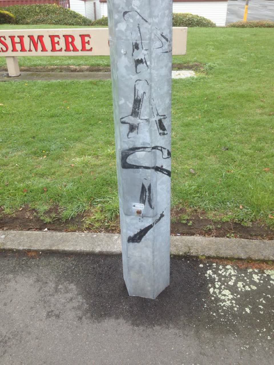 The photograph attached to this graffiti report