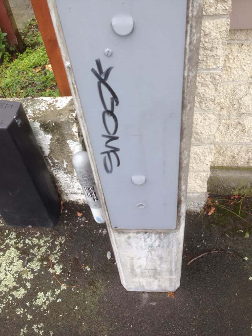 The photograph attached to this graffiti report