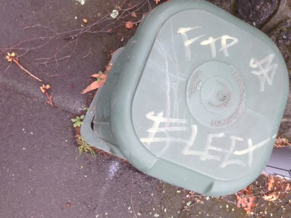 The photograph attached to this graffiti report