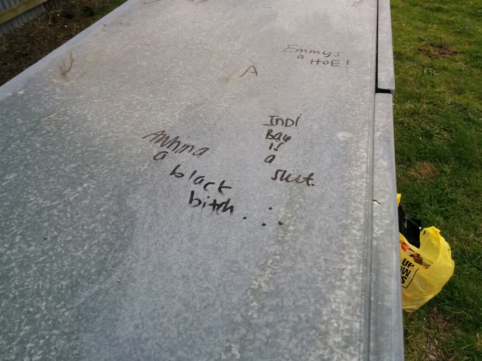 The photograph attached to this graffiti report