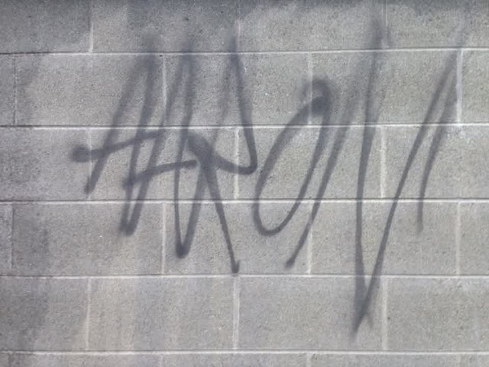 The photograph attached to this graffiti report