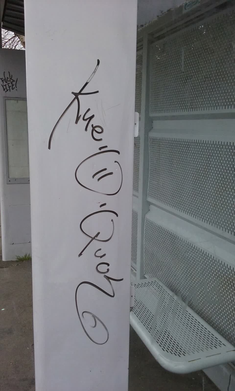 The photograph attached to this graffiti report