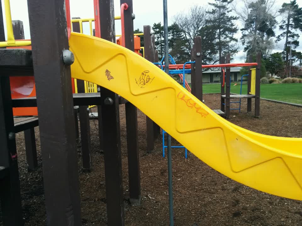 The photograph attached to this graffiti report