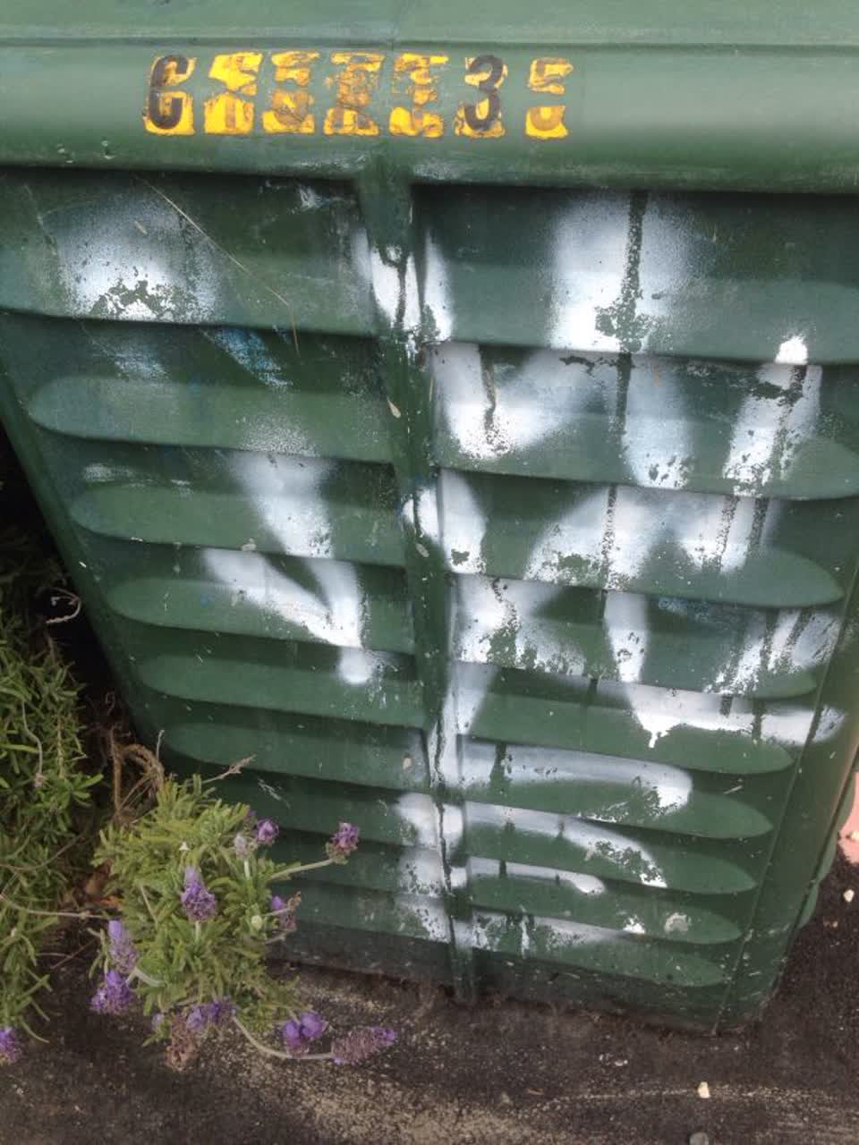 The photograph attached to this graffiti report