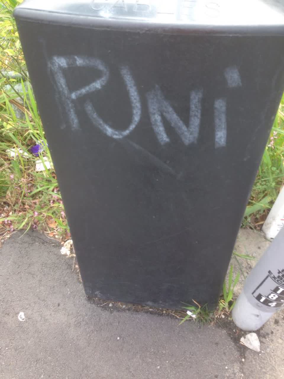 The photograph attached to this graffiti report