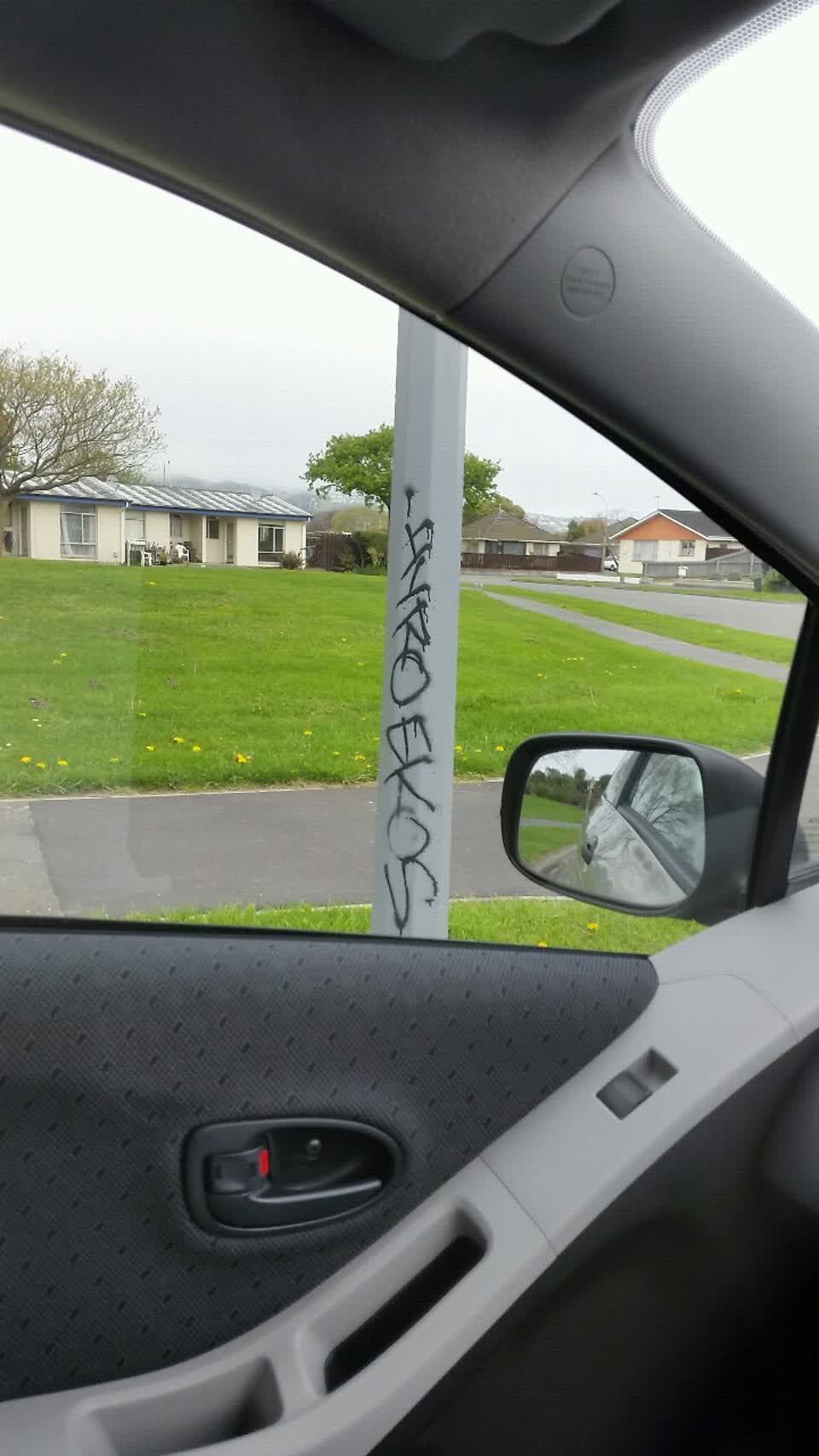 The photograph attached to this graffiti report