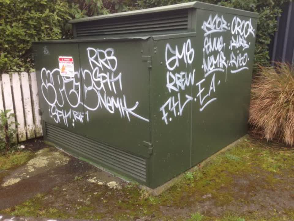 The photograph attached to this graffiti report