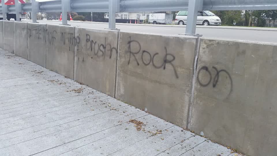 The photograph attached to this graffiti report