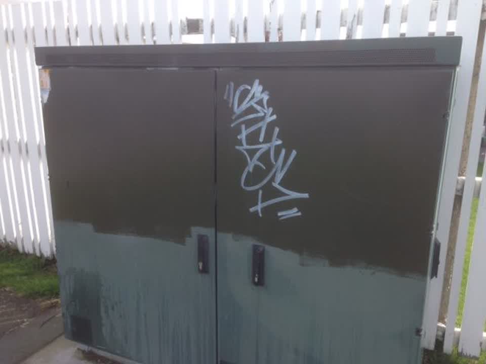 The photograph attached to this graffiti report