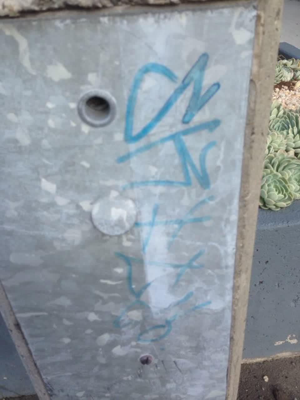 The photograph attached to this graffiti report