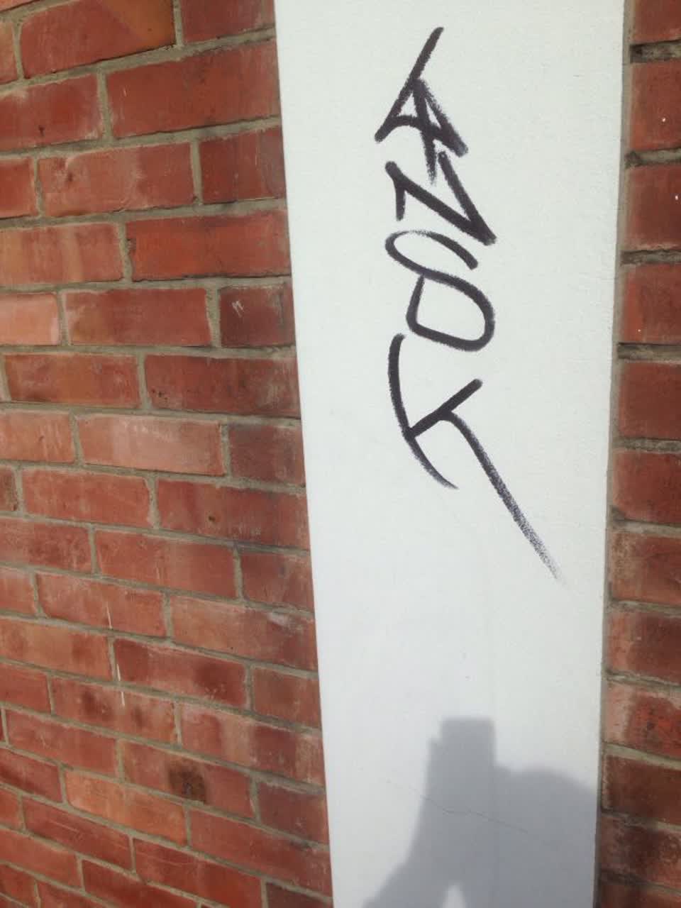 The photograph attached to this graffiti report