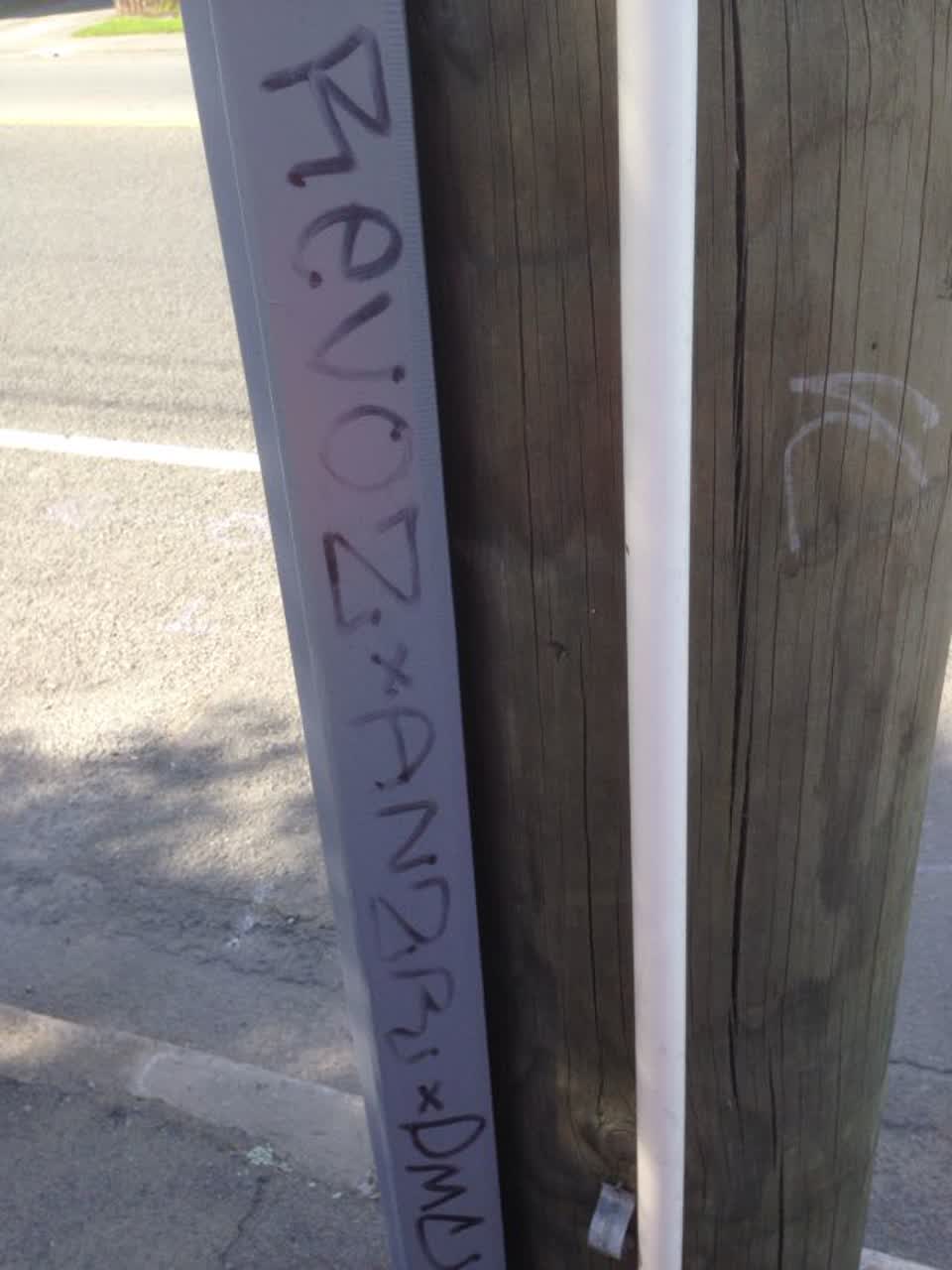 The photograph attached to this graffiti report