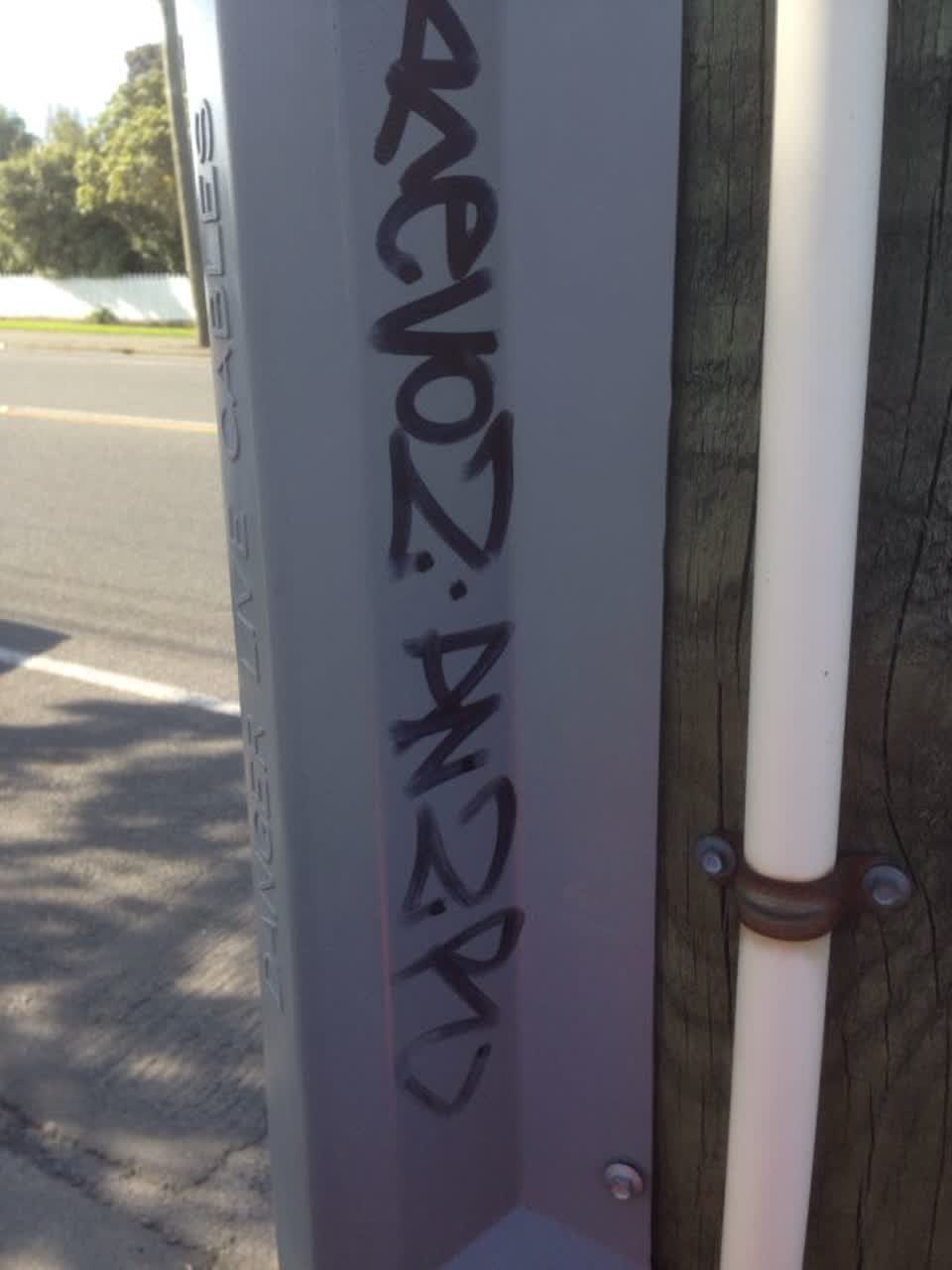 The photograph attached to this graffiti report