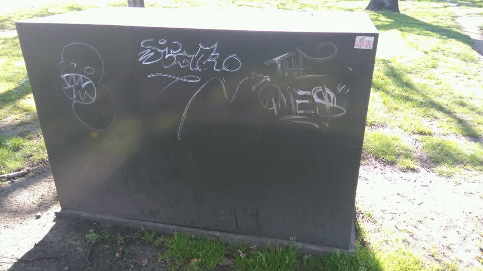The photograph attached to this graffiti report