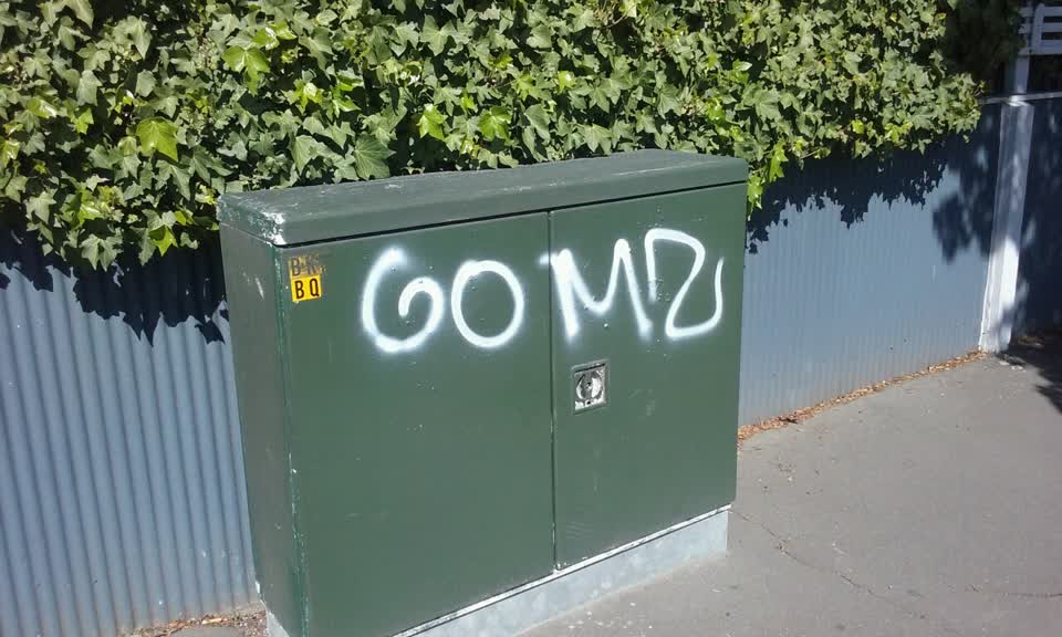 The photograph attached to this graffiti report