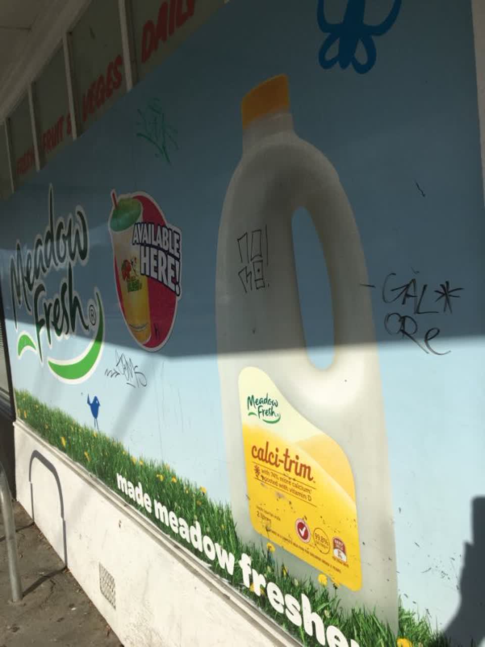 The photograph attached to this graffiti report