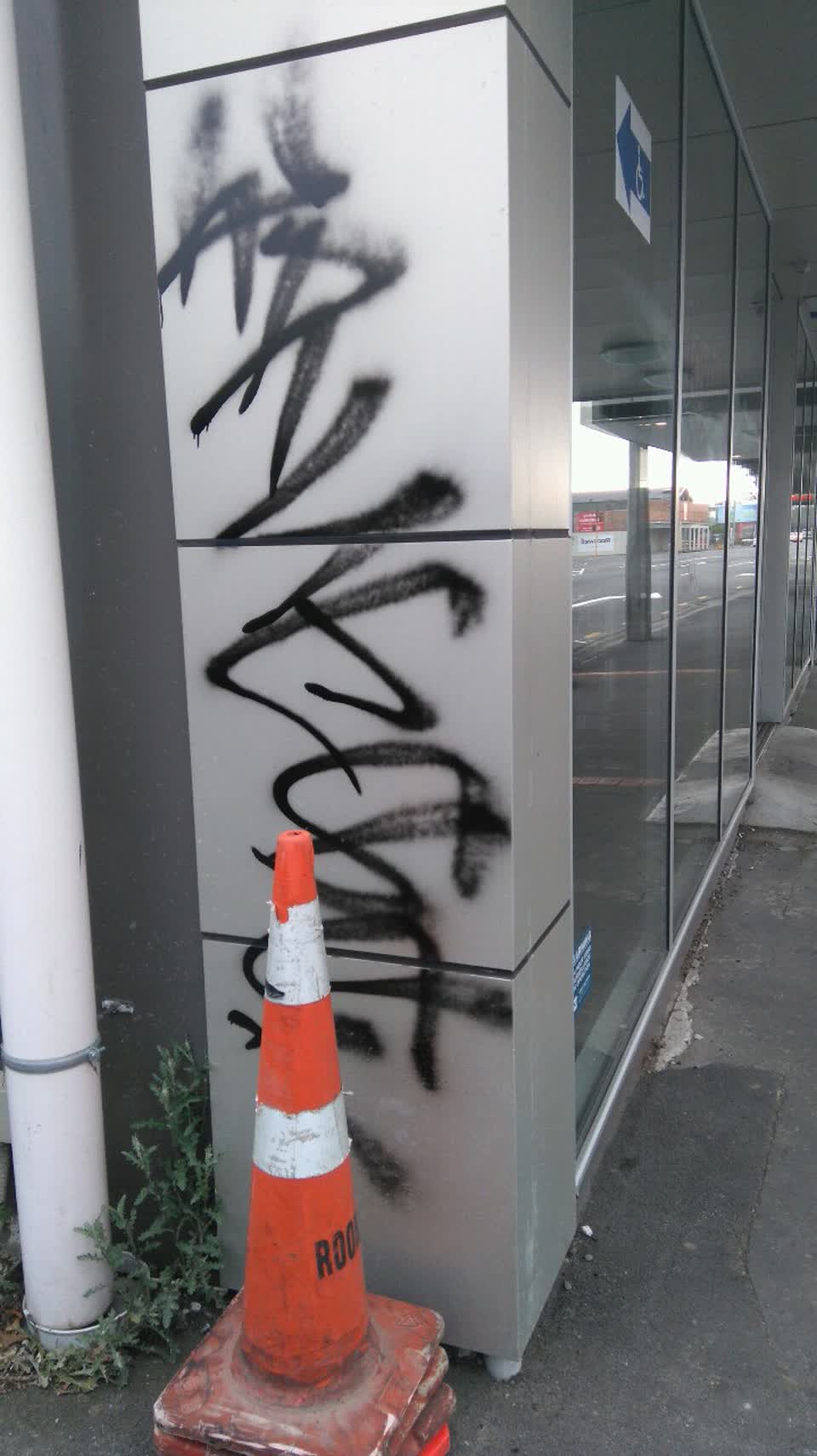 The photograph attached to this graffiti report