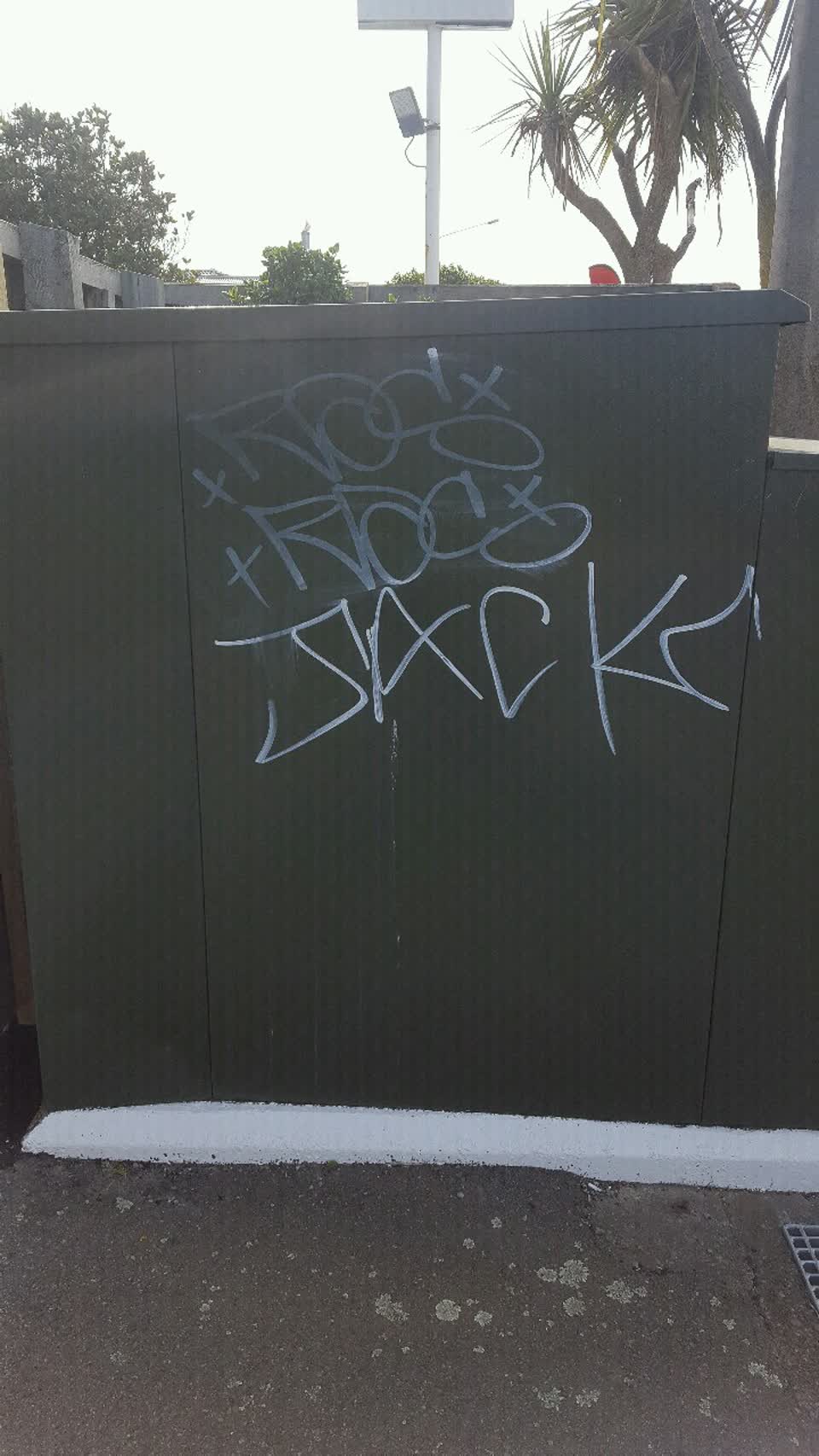 The photograph attached to this graffiti report