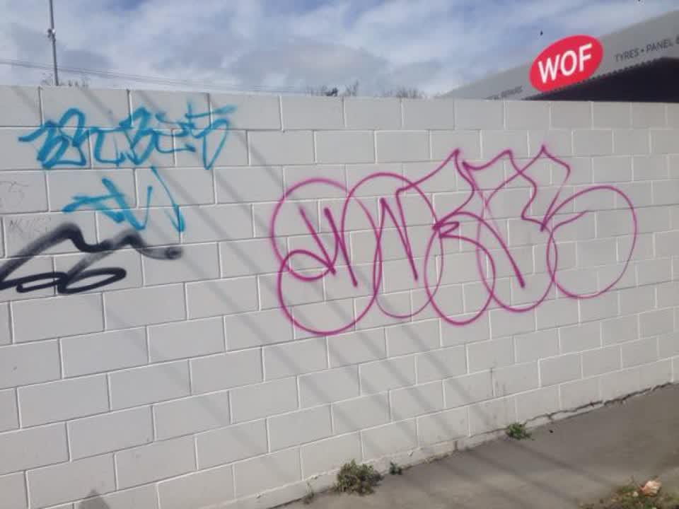 The photograph attached to this graffiti report