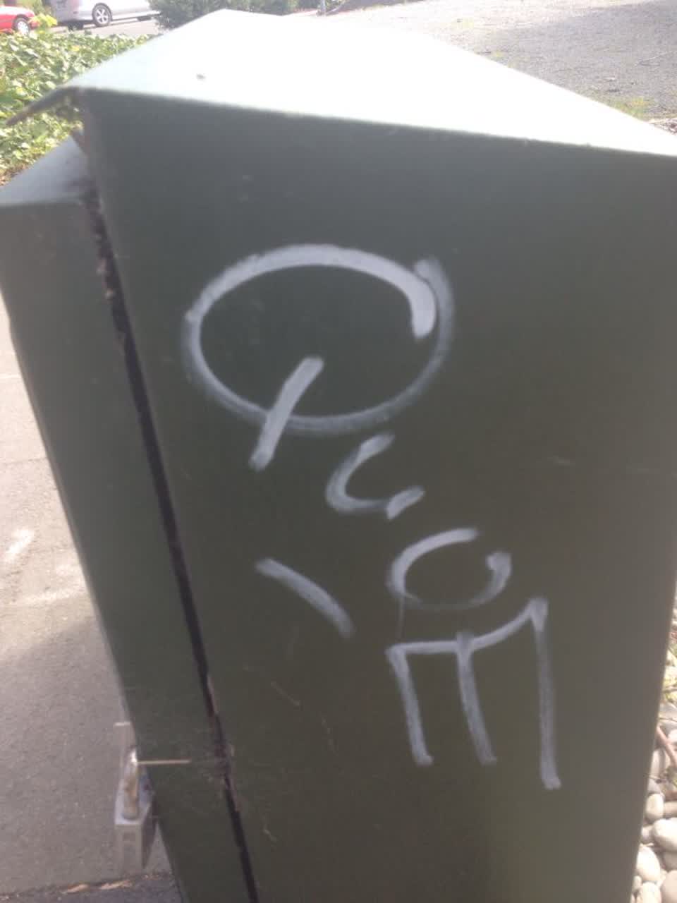 The photograph attached to this graffiti report