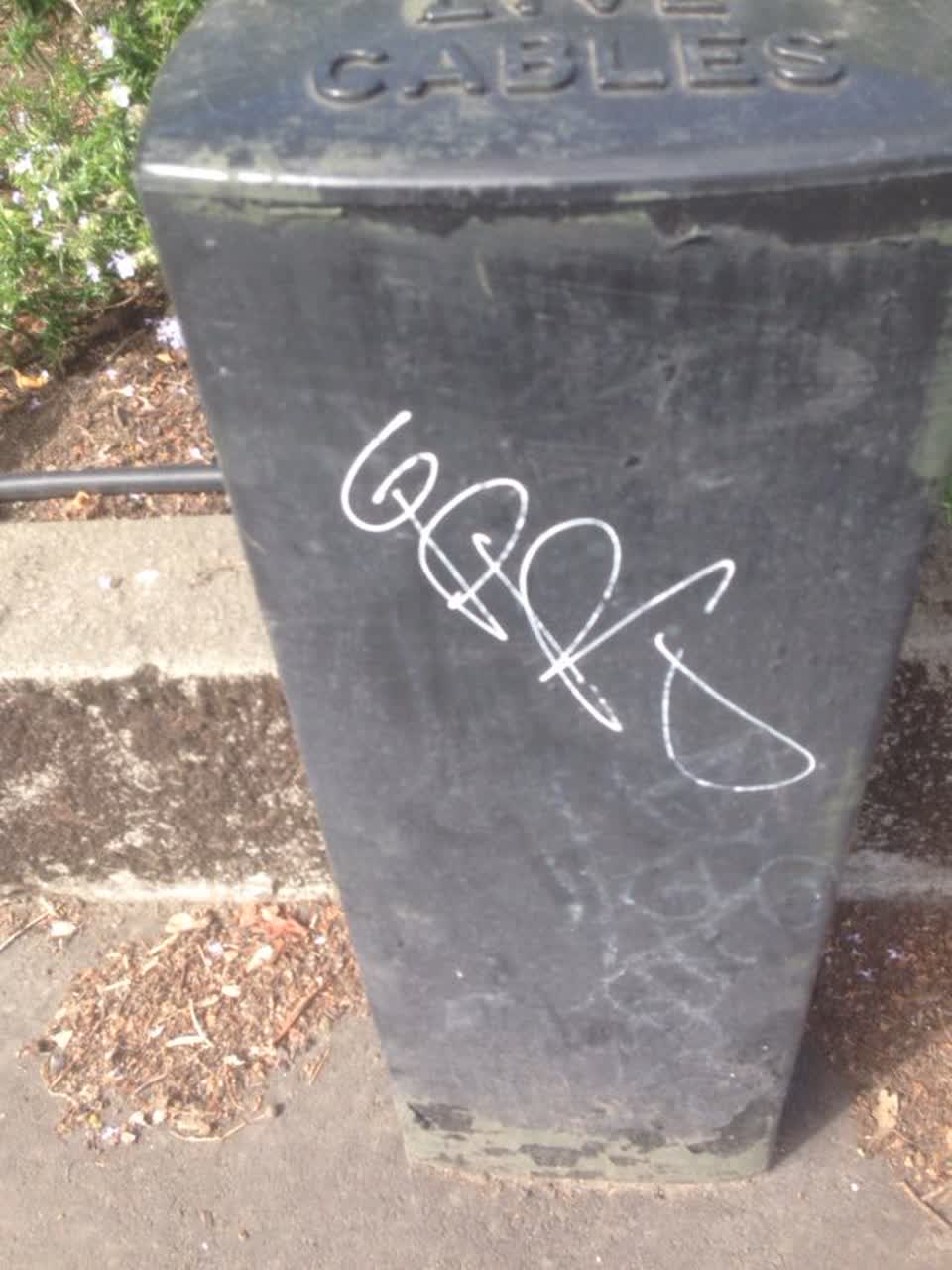 The photograph attached to this graffiti report