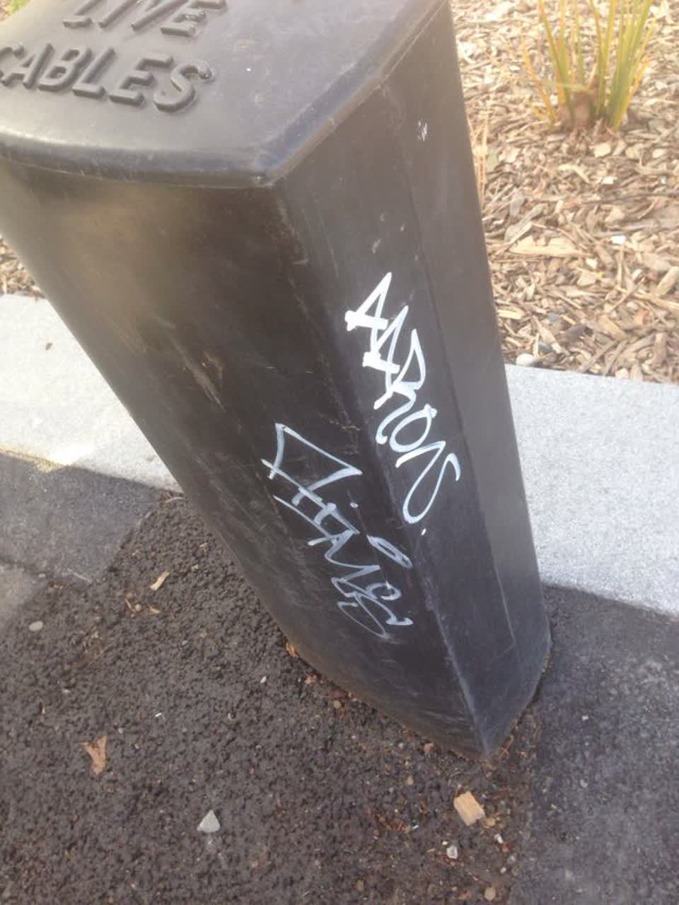 The photograph attached to this graffiti report
