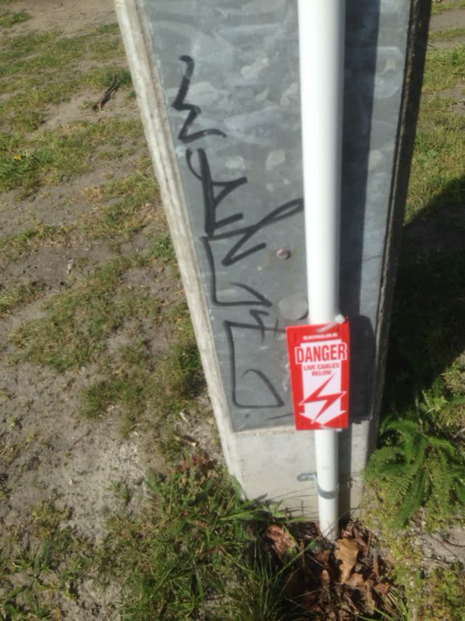 The photograph attached to this graffiti report