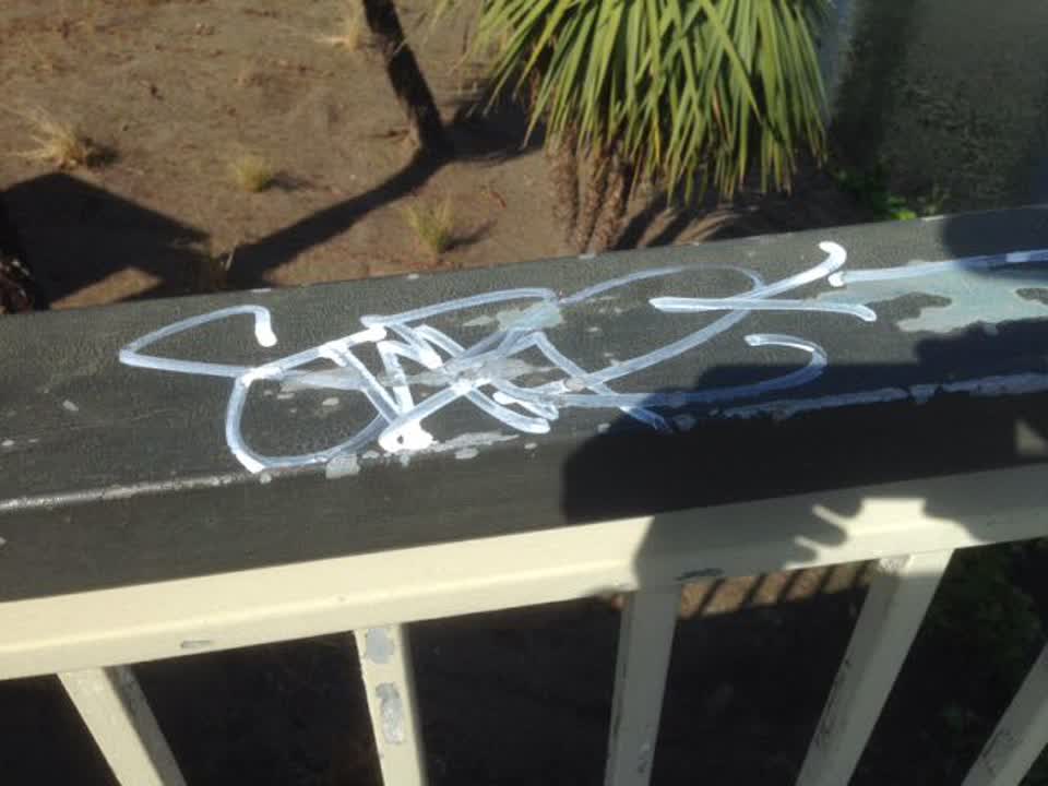 The photograph attached to this graffiti report
