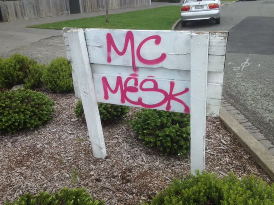The photograph attached to this graffiti report