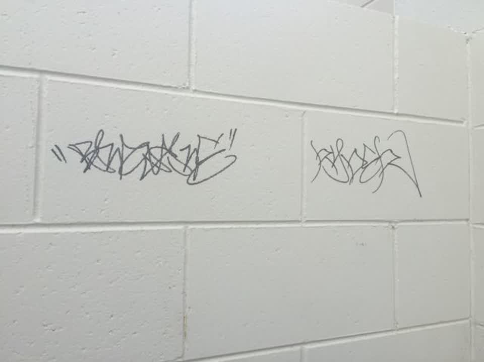The photograph attached to this graffiti report