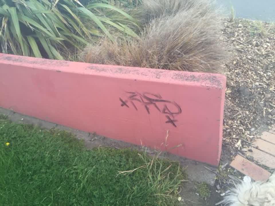 The photograph attached to this graffiti report