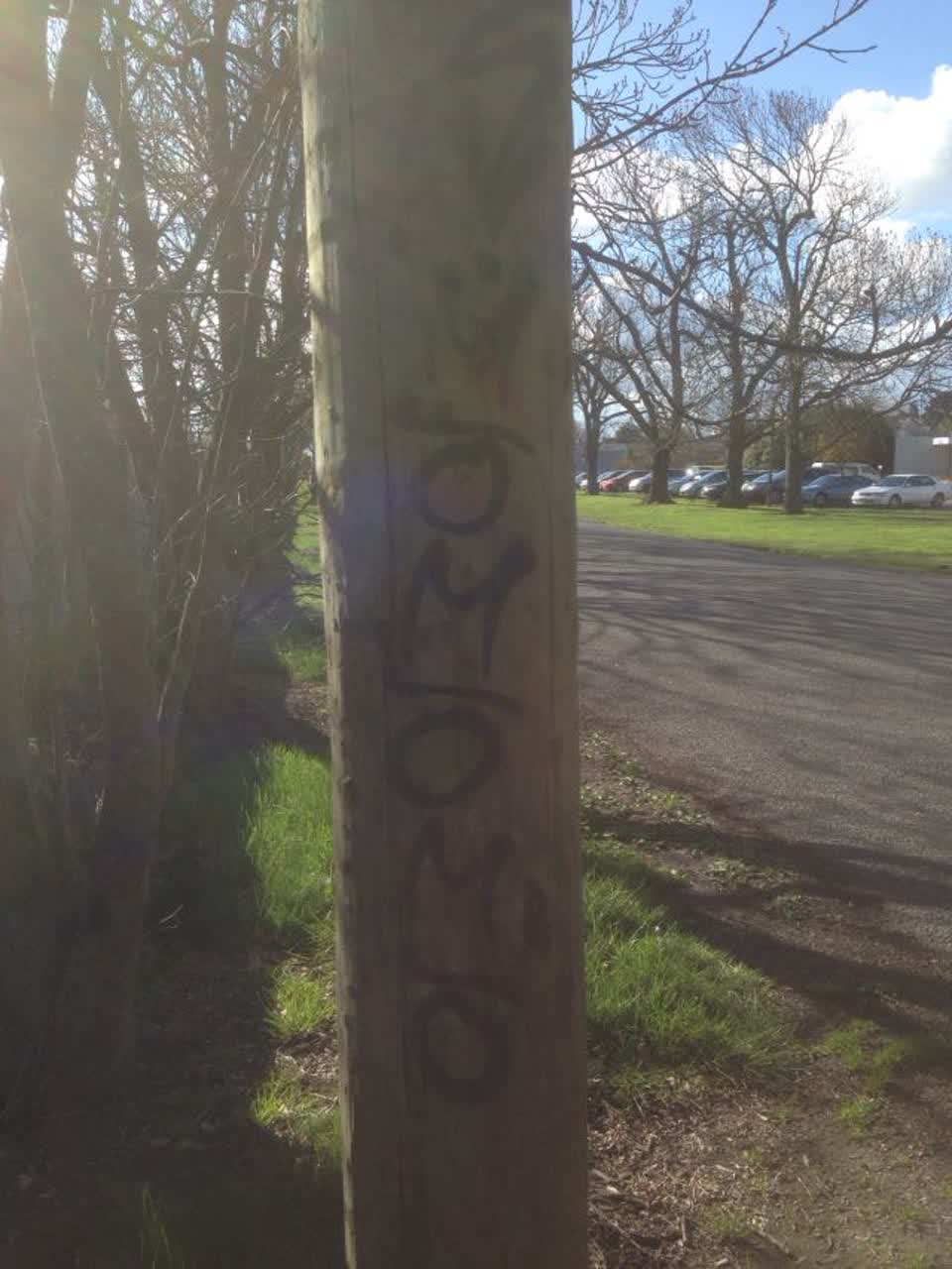The photograph attached to this graffiti report