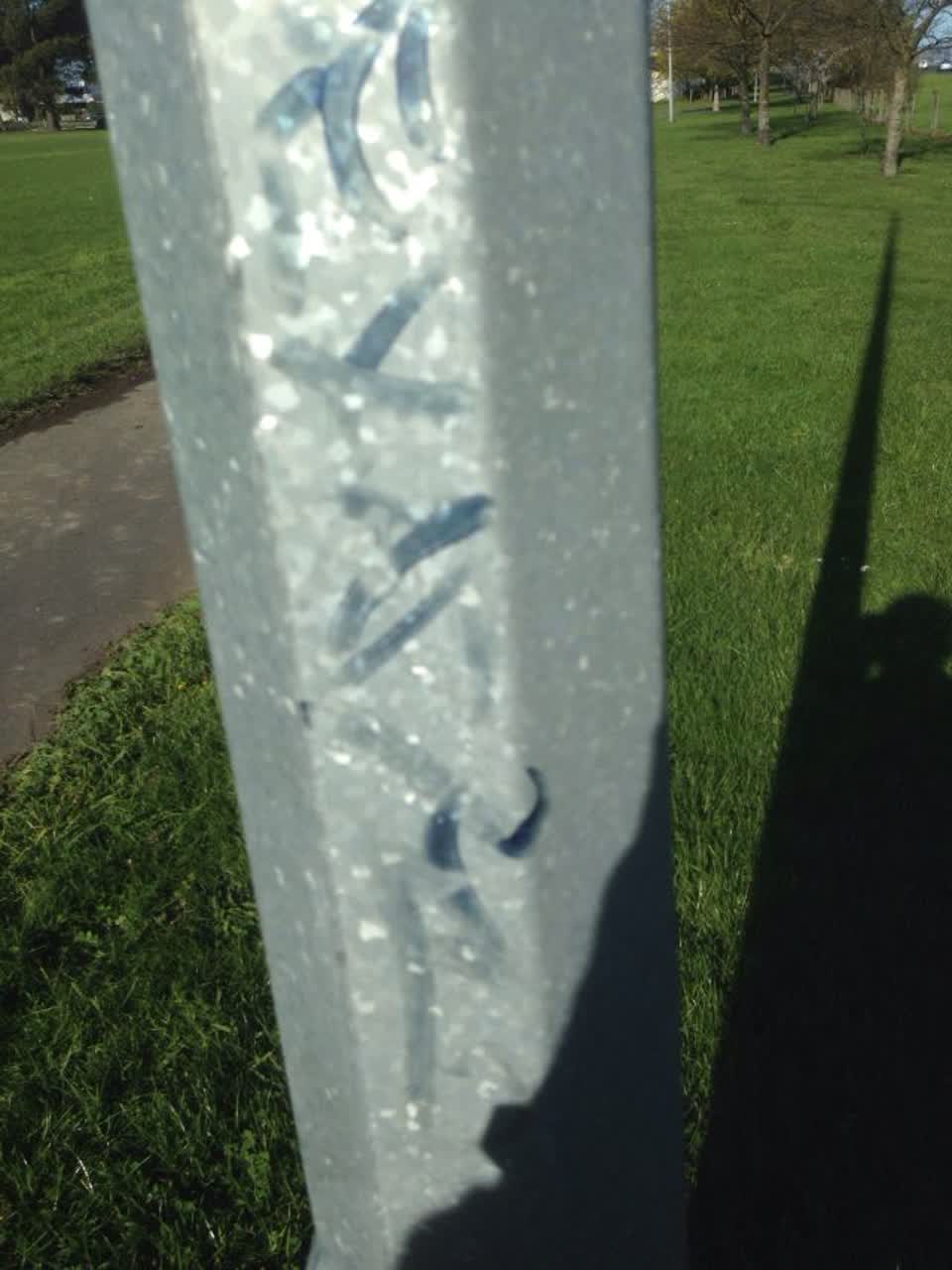 The photograph attached to this graffiti report