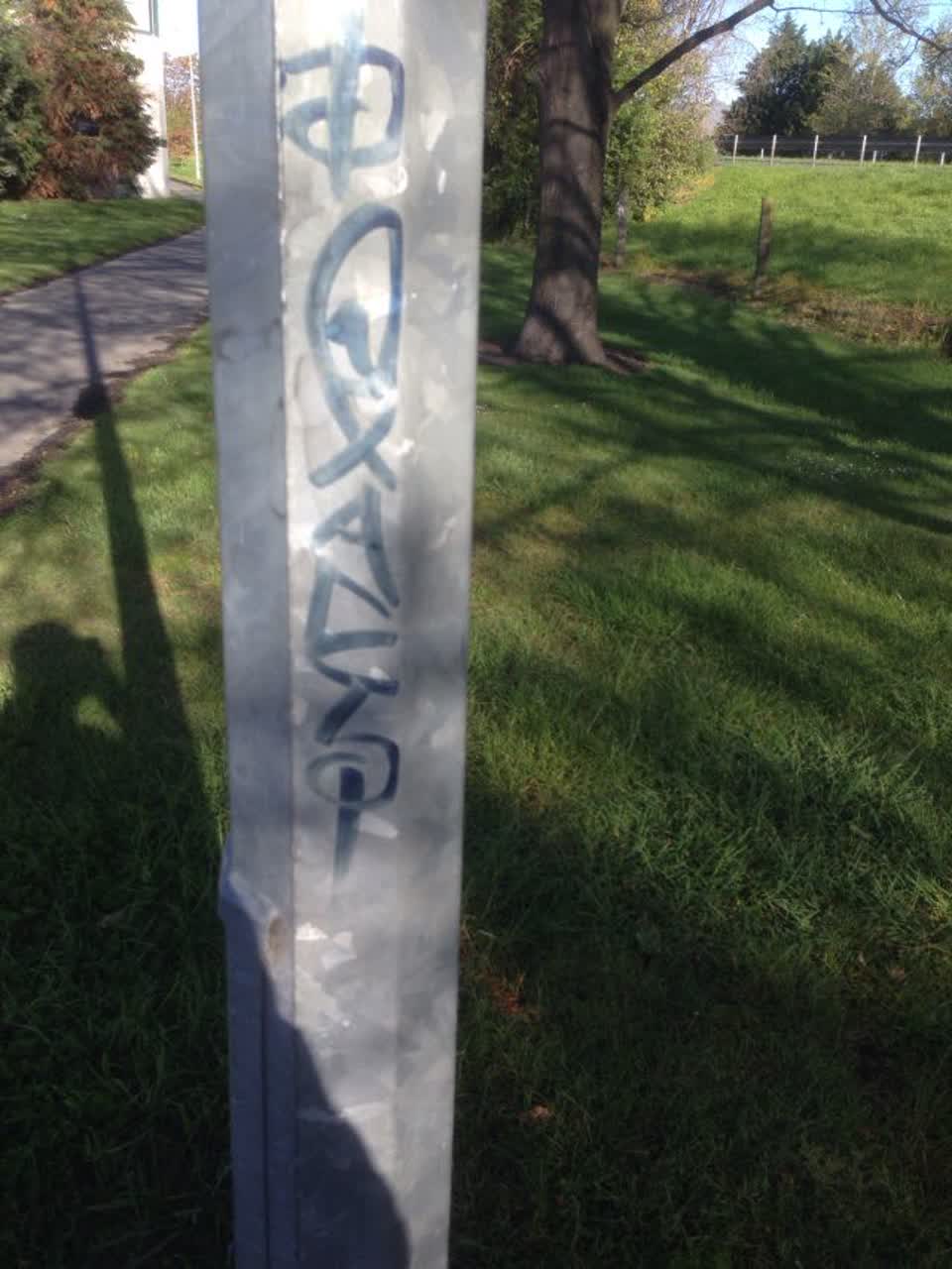 The photograph attached to this graffiti report