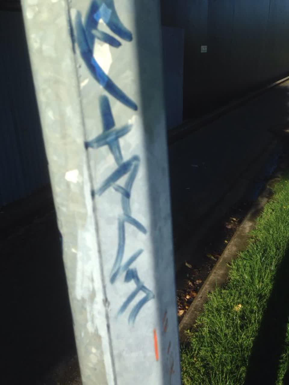 The photograph attached to this graffiti report