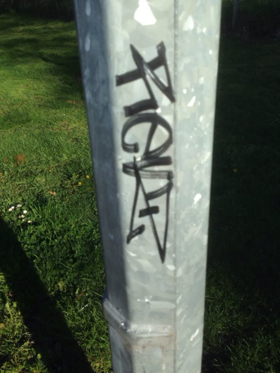The photograph attached to this graffiti report