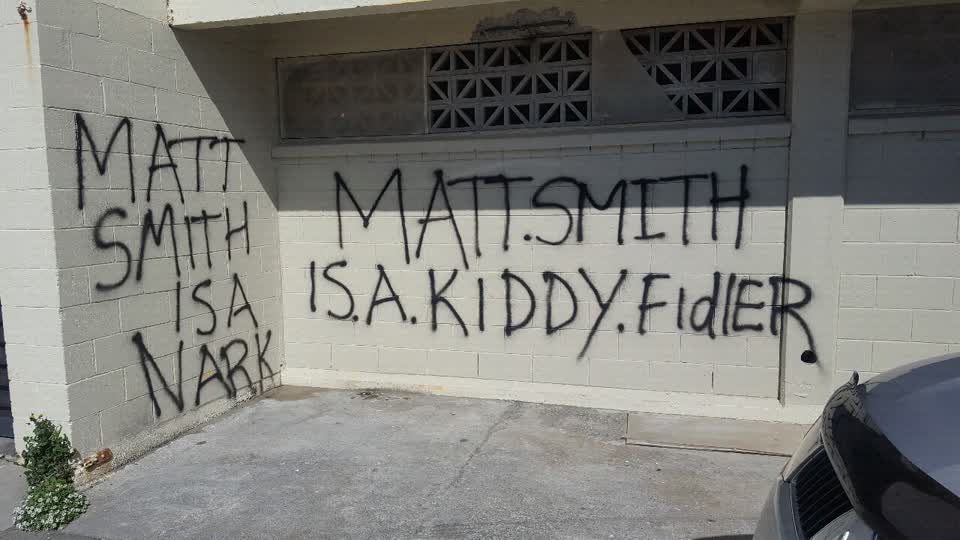The photograph attached to this graffiti report