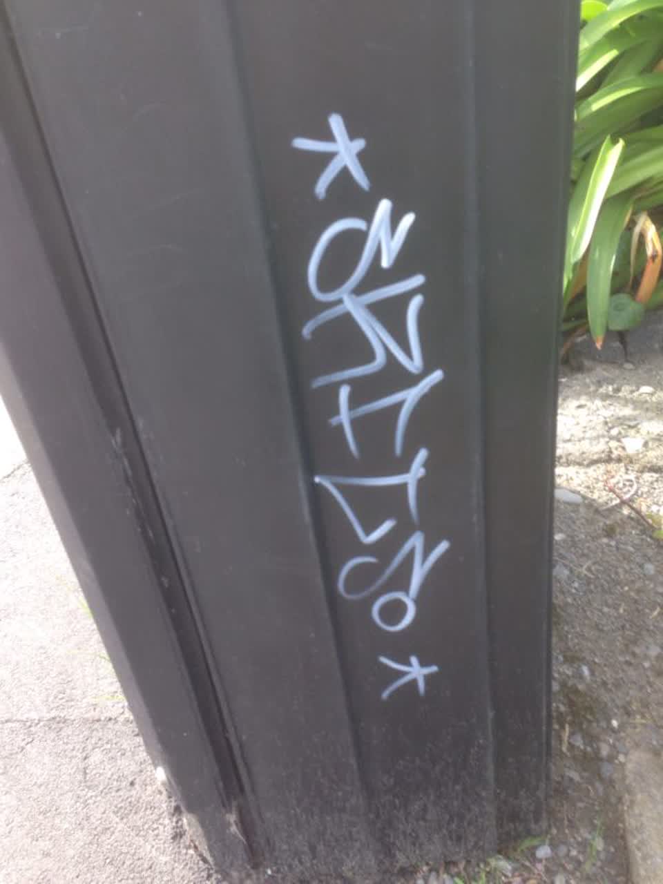 The photograph attached to this graffiti report