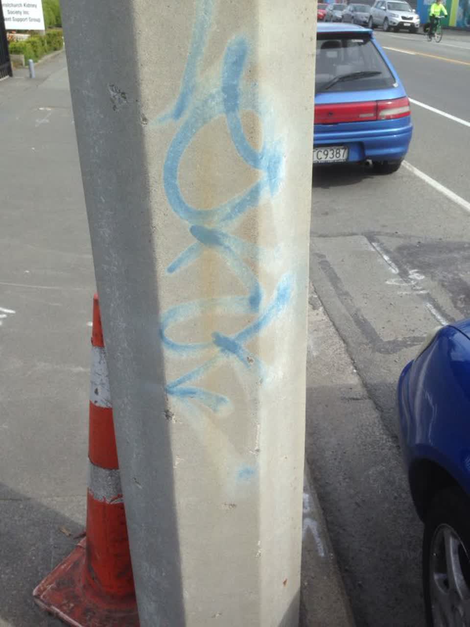 The photograph attached to this graffiti report