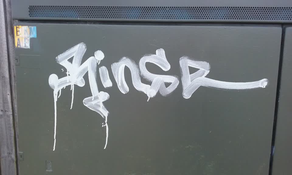 The photograph attached to this graffiti report