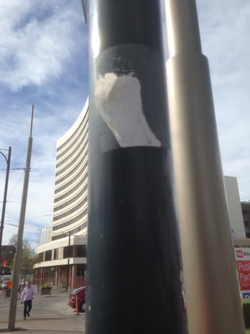 The photograph attached to this graffiti report