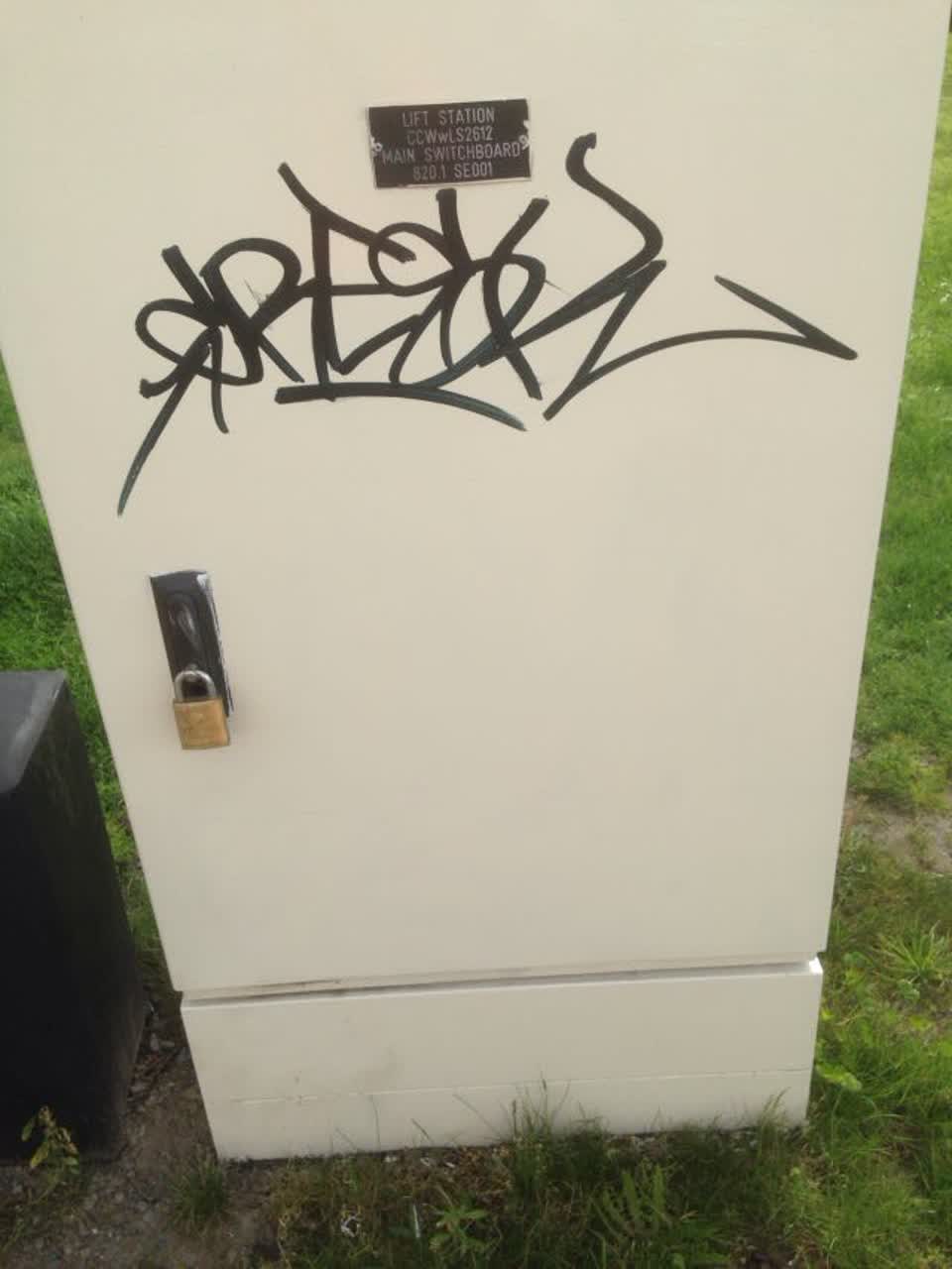 The photograph attached to this graffiti report