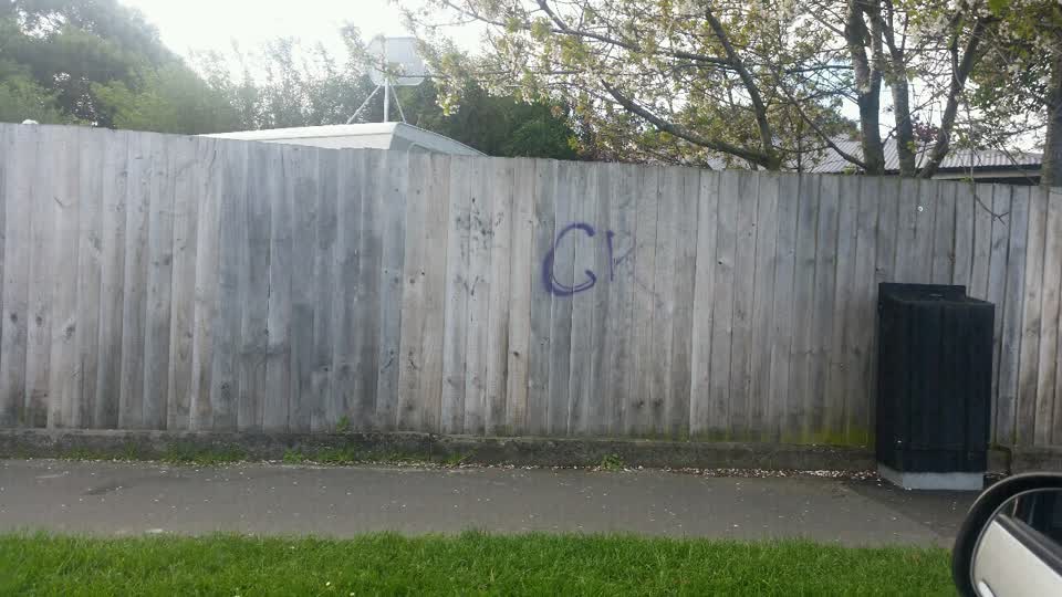 The photograph attached to this graffiti report