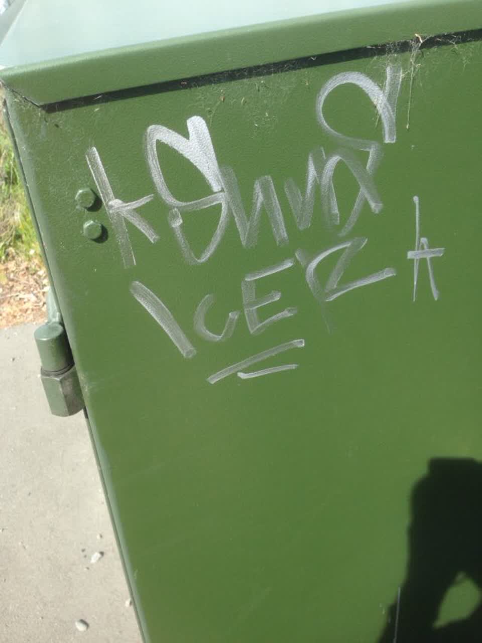 The photograph attached to this graffiti report