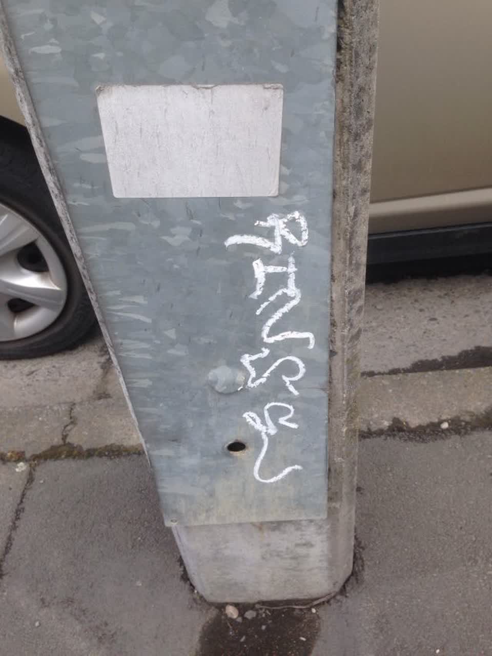 The photograph attached to this graffiti report