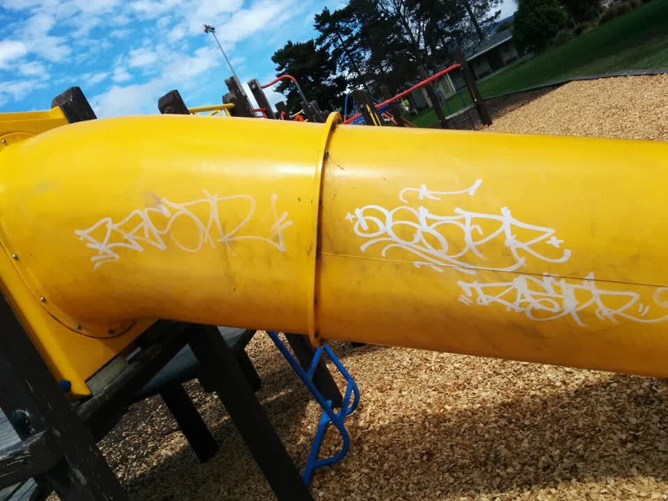 The photograph attached to this graffiti report