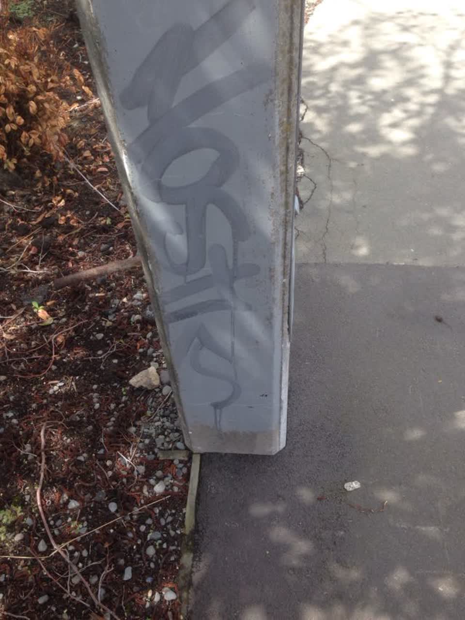 The photograph attached to this graffiti report