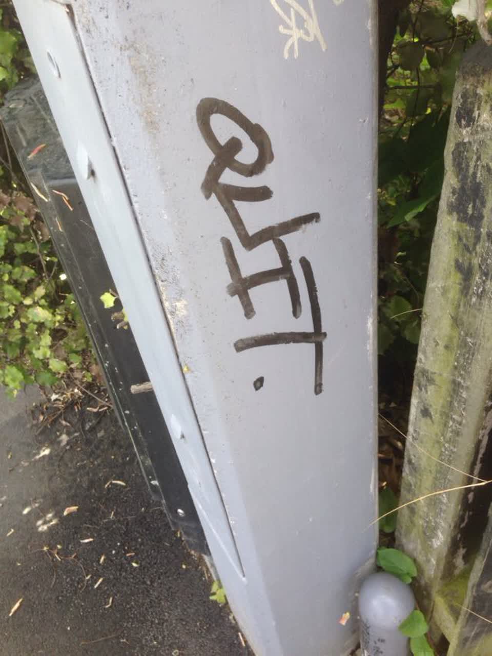The photograph attached to this graffiti report