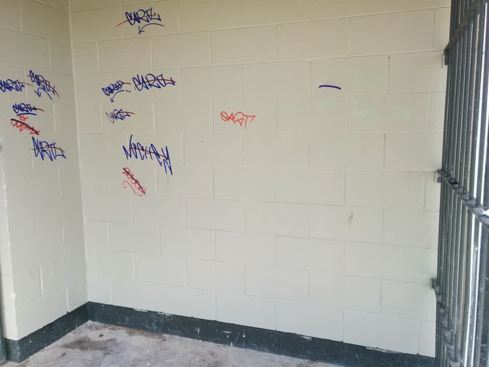 The photograph attached to this graffiti report